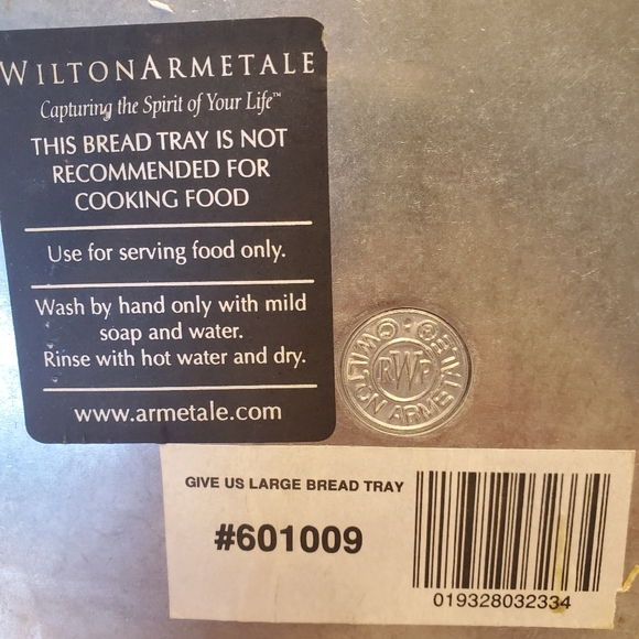 Wilson Armetale Give Us This Day Vtg Large Metal Bread Tray - Picture 4 of 4